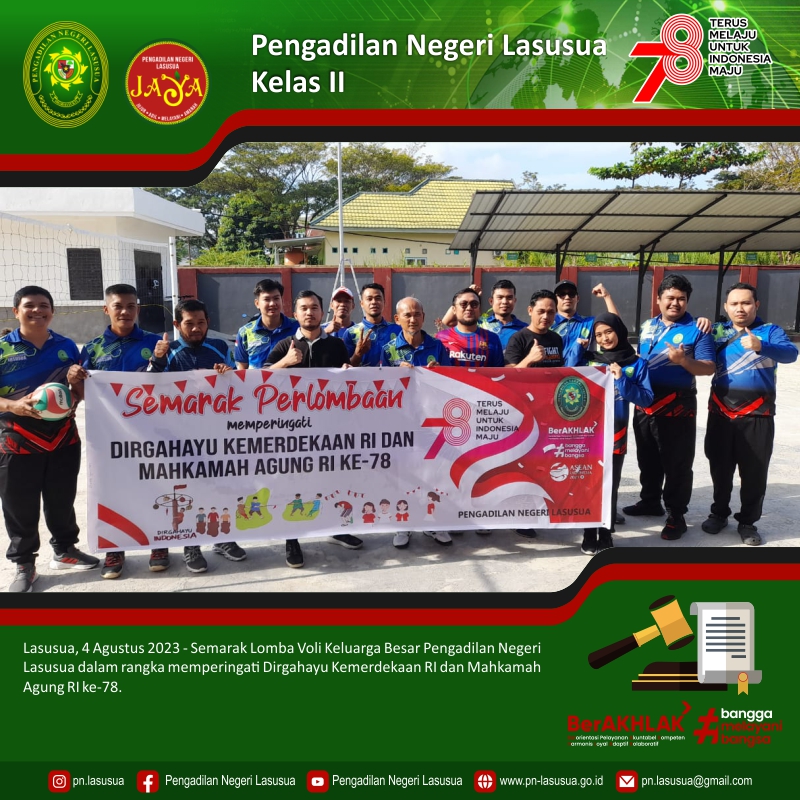 Semarak Lomba Voli Pengadilan Negeri Lasusua dalam memperingati HUT RI dan MA ke-78